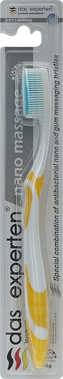 Зубная щетка "Нано массаж", мягкая, желтая - Das Experten Nano massage — фото N1