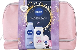 Духи, Парфюмерия, косметика Набор - NIVEA Smooth Care (b/lot/400ml + sh/gel/250ml + deo/50ml + lip/balm/4.8g + bag)