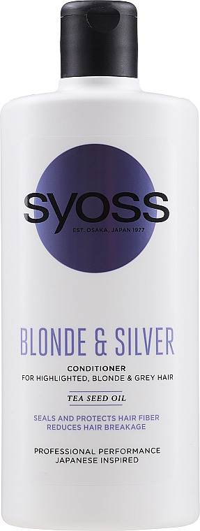 Кондиционер для мелированных, светлых и седых волос - Syoss Blonde & Silver Tea Seed Oil — фото N1