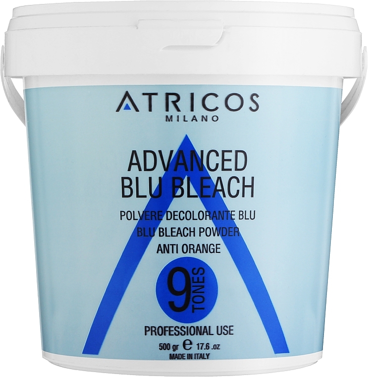 Освітлювальна пудра "Блондеран для освітлення волосся до 9 тонів" - Atricos Advanced Blue Bleach Powder — фото N2