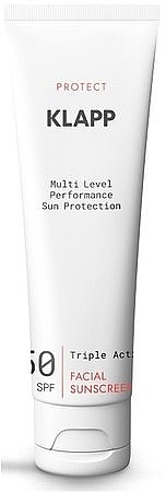Солнцезащитный крем для лица - Klapp Triple Action Facial Sunscreen SPF 50, 50 ml — фото N1