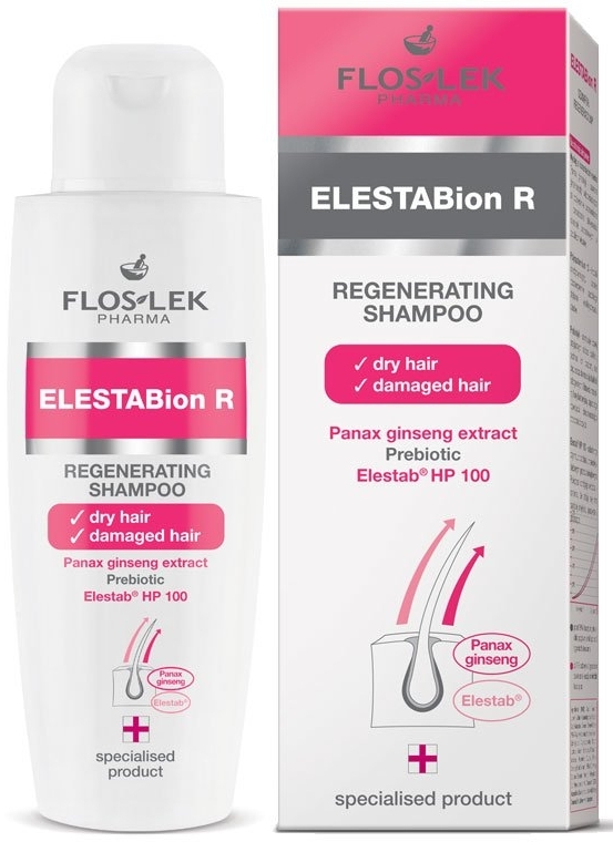 Шампунь восстанавливающий для сухих и поврежденных волос - Floslek Elestabion R Regenerative Shampoo Dry And Damaged Hair — фото N1