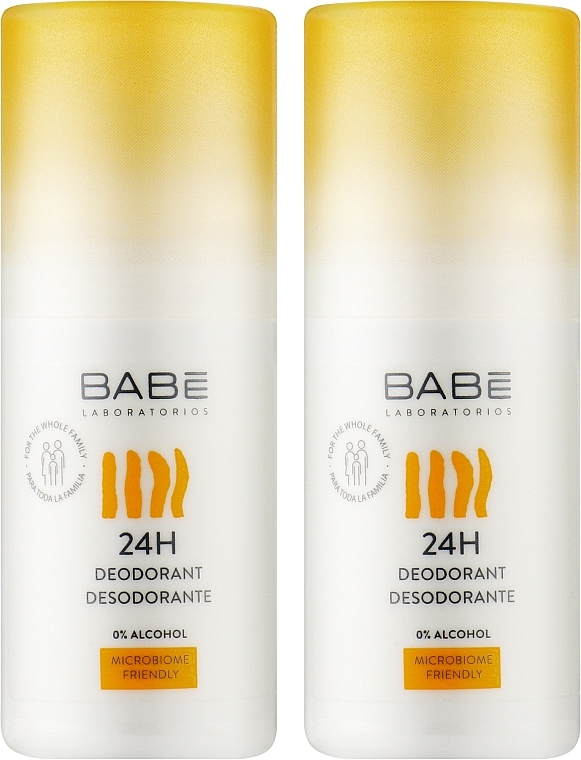 Набір дезодорантів "24 години захисту" з пребіотиком - Babe Laboratorios Sensitive (deo/2x50ml)