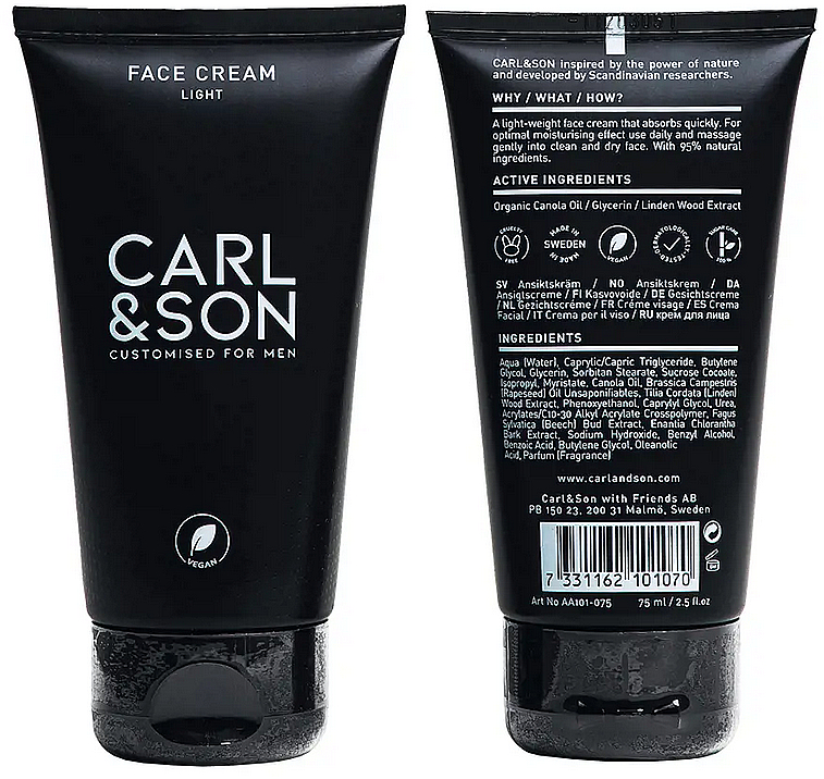 Легкий крем для обличчя - Carl & Son Face Cream Light — фото N2