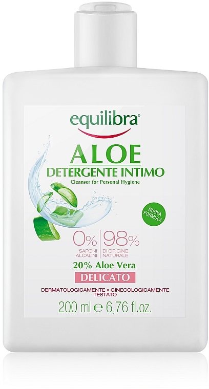Ніжний гель для інтимної гігієни - Equilibra Aloe Gentle Cleanser For Personal Hygiene — фото N3