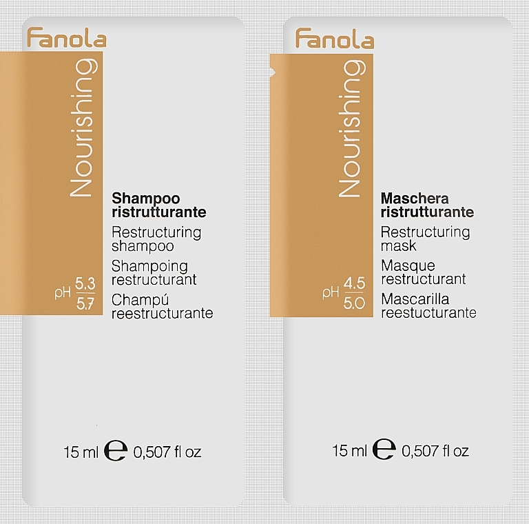 Набор - Fanola Nourishing (h/mask/15ml + sh/15ml) — фото N1