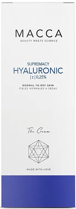 Интенсивный увлажняющий крем для нормальной и сухой кожи - Macca Supremacy Hyaluronic 0,25% Cream Tormal To Dry Skin — фото N2