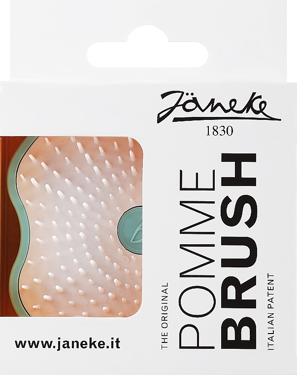 Компактна щітка для волосся, бірюзова - Janeke The Original Pomme Brush — фото N1