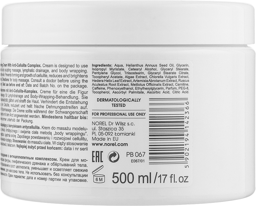 Крем для схуднення з антицелюлітним комплексом - Norel Body Massage Body Slimming Cream With Anti-Cellulite Complex — фото N2