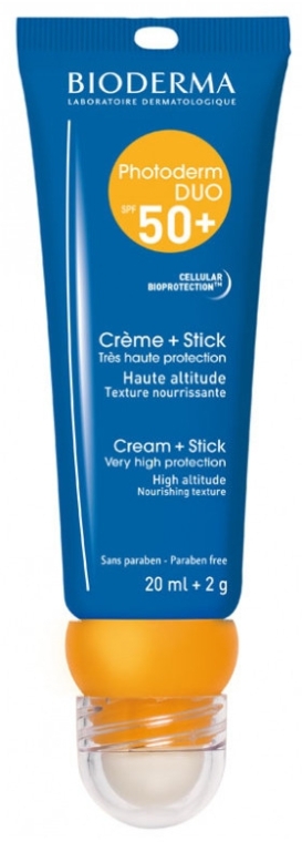 Солнцезащитный крем и стик для губ - Bioderma Photoderm Duo SPF50+ Creme + Stick — фото N1