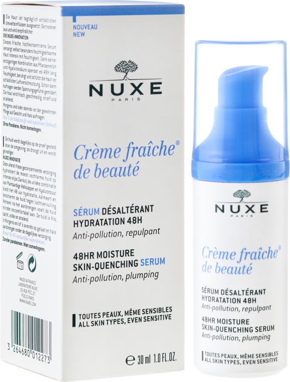 Сироватка для зволоження шкіри обличчя - Nuxe Creme Fraiche De Beaute 48HR Moisture Skin-Quenching Serum — фото N1