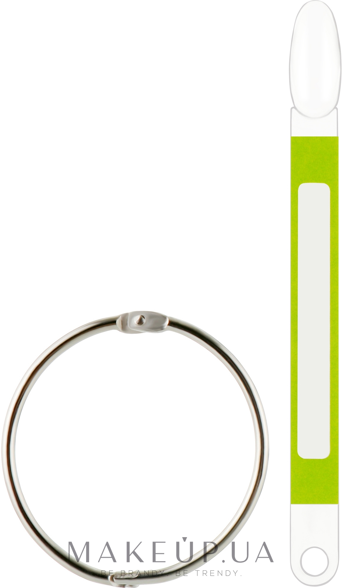Типсы на кольце, зеленый стикер, прозрачные, миндаль - Sticker Tips  — фото 50шт