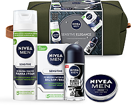 Набор - NIVEA MEN Sensitive Elegance (foam/200ml + af/sh/balm/100ml + deo/50ml + cr/75ml + bag) — фото N4