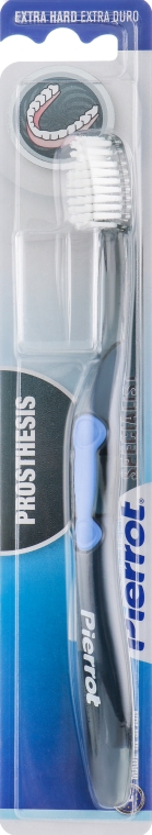 Специальная зубная щетка для протезов, черно-синяя - Pierrot Prosthesis Toothbrush — фото N1