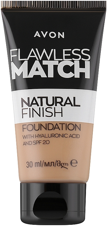 Тональний крем для обличчя з гіалуроновою кислотою "Бездоганний тон" - Avon Flawless Match Natural Finish Foundation SPF 20 — фото N1