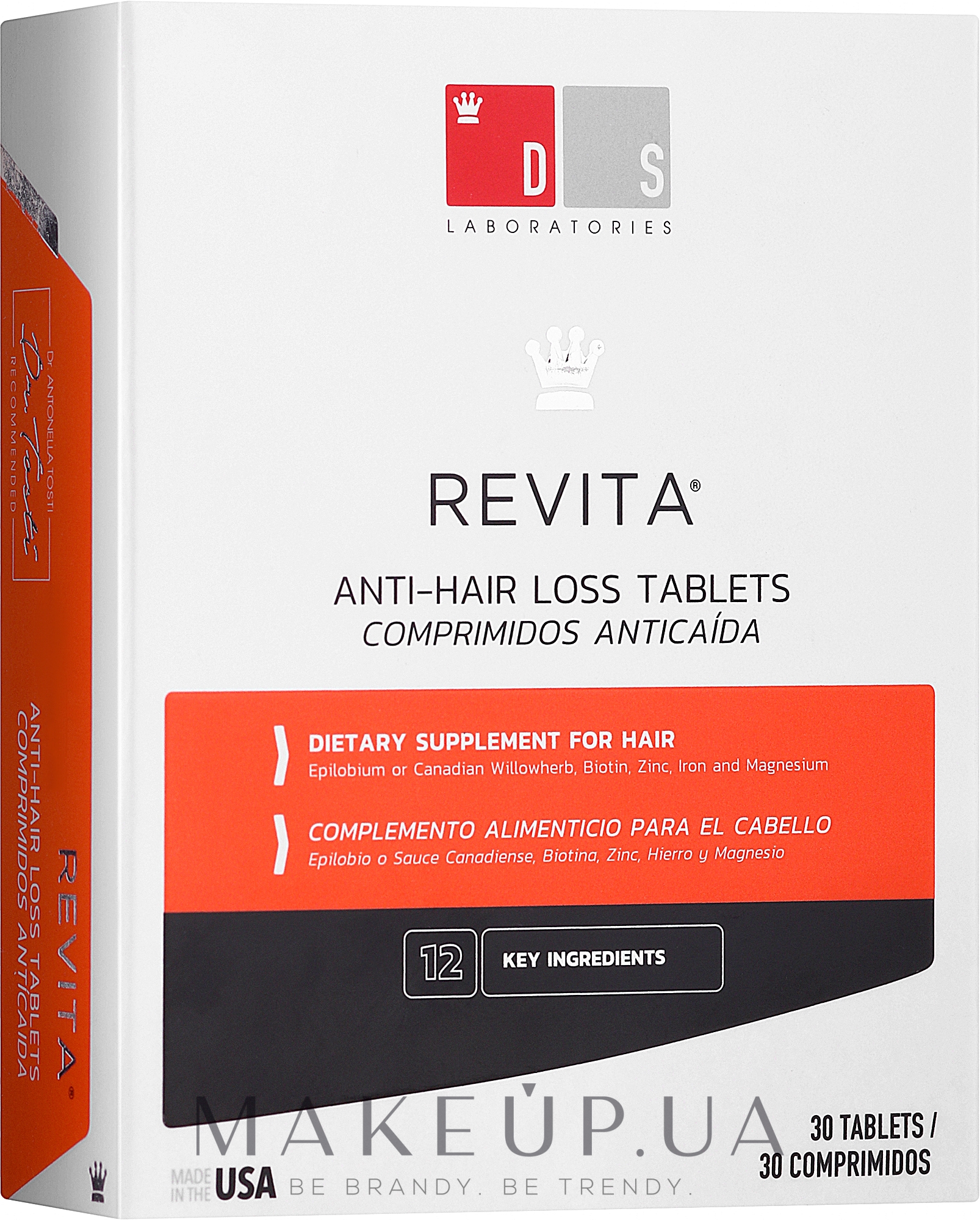 Вітаміни проти випадання волосся - DS Laboratories Revita Anti-Hair Loss Tablets — фото 30шт