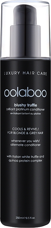Живильний кондиціонер для волосся з фіолетово-блакитними пігментами для нейтралізації жовтизни - Oolaboo Blushy Truffle Brilliant Platinum Hair Conditioner — фото N1