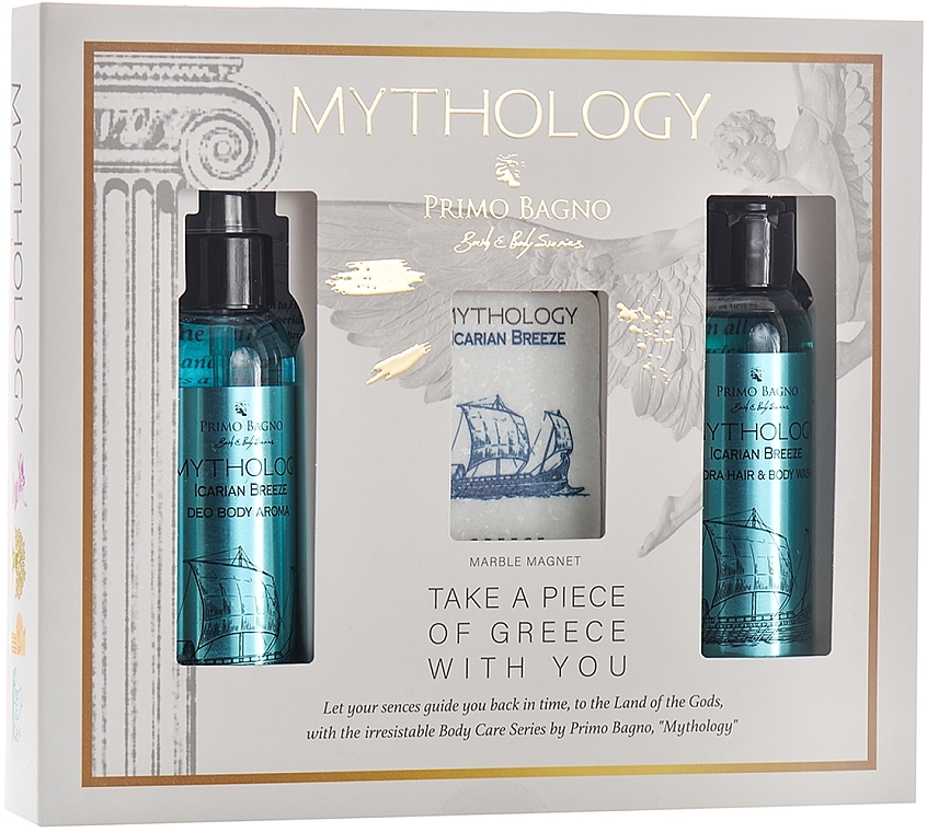 Набор - Primo Bagno Mythology Icarian Breeze(b/wash/100 ml + deo/100 ml + acc/1 pcs) — фото N1