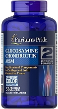 Глюкозамин, хондроитин МСМ, в каплетах - Puritan's Pride Glucosamine Chondroitin MSM 2 Per Day Formula — фото N4