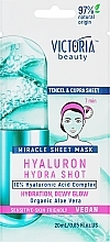 Парфумерія, косметика Тканинна маска для обличчя з алое - Victoria Beauty Hyaluron Hydra Shot Sheet Mask