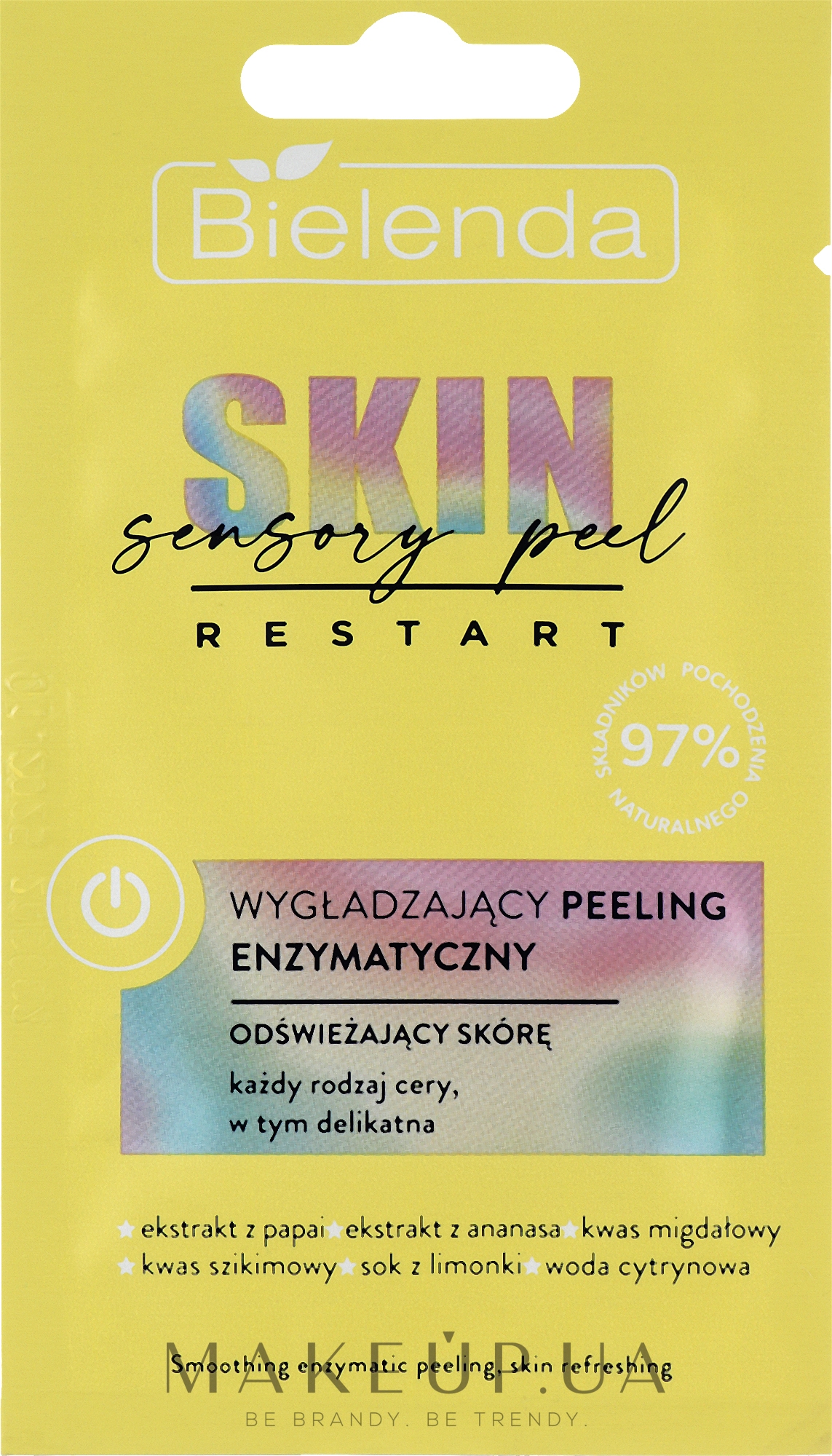 Розгладжувальний ензимний пілінг для обличчя, який освіжає шкіру - Bielenda Skin Restart Sensory Smoothing Enzyme Peeling — фото 8g