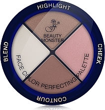 Палетка для контурирования лица - FFleur Face Color Perfecting Palette — фото N2