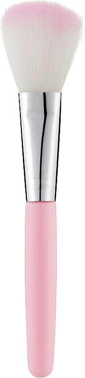 Пензель для макіяжу CS-166, біло-рожевий ворс 35 мм, ручка рожева + срібло, довжина 140 мм - Cosmo Shop — фото N1