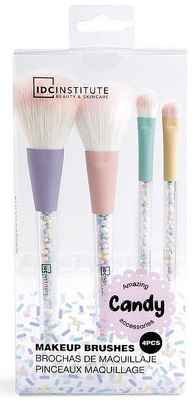 Набір пензлів для макіяжу, 4 шт. - IDC Institute Candy Makeup Brush Set — фото N2