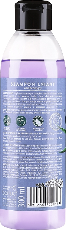 Шампунь льняной укрепляющий с комплексом витаминов - Barwa Natural Flax Shampoo With Vitamin Complex — фото N2