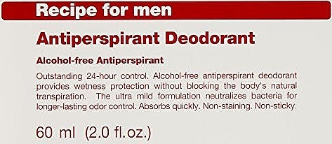 Дезодорант-антиперспирант роликовый - Recipe for Men Alcohol Antiperspirant Deodorant — фото N4