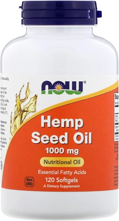 Пищевая добавка "Конопляное масло" - Now Foods Hemp Seed Oil 1000 Mg — фото N1