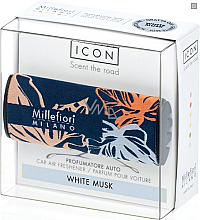Парфумерія, косметика Ароматизатор в авто "Квітковий текстиль: білий мускус" - Millefiori Milano Icon Car Air Freshener Textile Floral White Musk