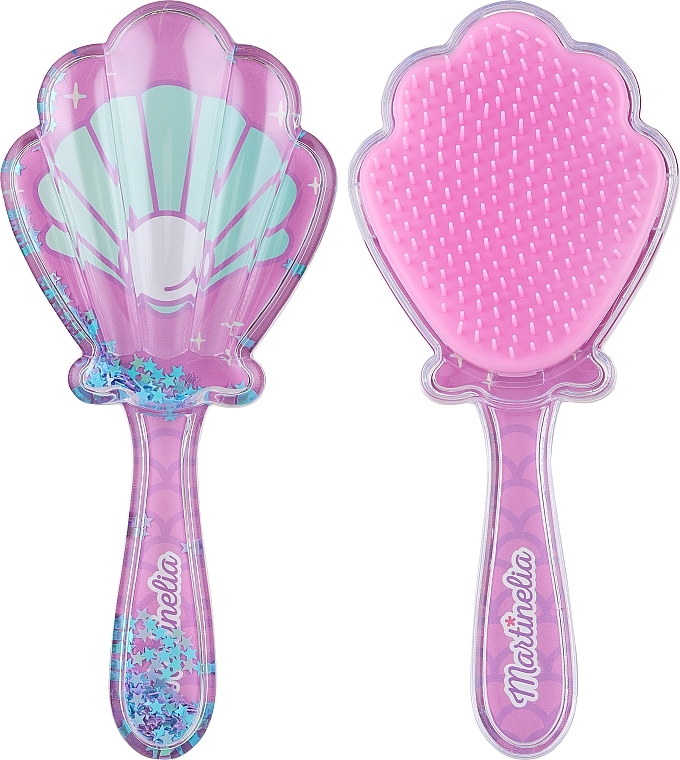 Щітка для волосся "Let's Be Mermaids", рожева 2 - Martinelia Shell Hair Brush — фото N1