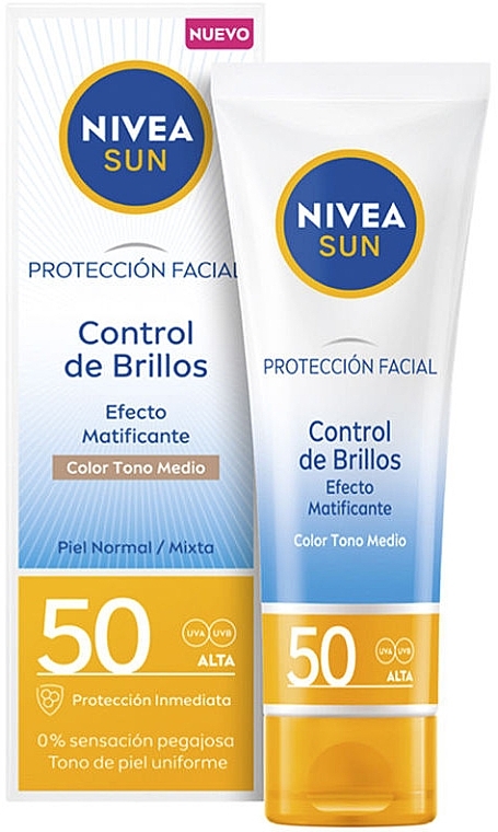 Солнцезащитный крем для лица - NIVEA Sun Facial Protection Medium Tone SPF 50 — фото N1