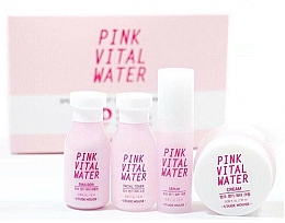 Духи, Парфюмерия, косметика Набор миниатюр - Innisfree Pink Vital Water Special Trial Kit (emulsion/15ml + toner/15ml + cr/10ml + serum/5ml) 