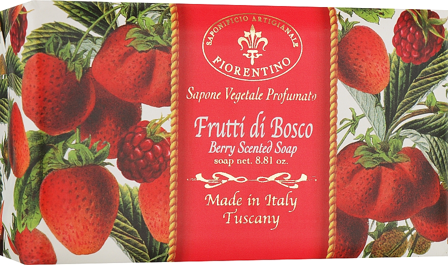 Натуральне мило "Ягоди" - Saponificio Artigianale Fiorentino Berry Scented Soap — фото N1