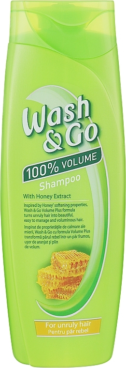 Шампунь с экстрактом меда для непослушных волос - Wash&Go 100 % Volume Shampoo — фото N1