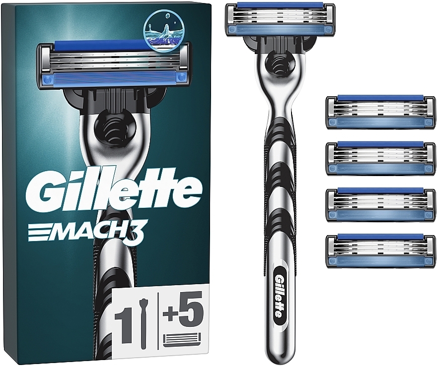 Станок для гоління з 5 змінними касетами - Gillette Mach3