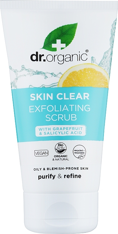 Скраб-ексфоліант для масної шкіри 5 в 1 - Dr.Organic Skin Clear — фото N1