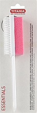 Щітка-пемза педикюрна комбінована, 7066, на довгій ручці, рожева - Titania — фото N1