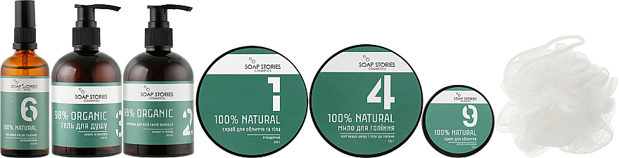 Набір чоловічий "Green", 7 продуктів - Soap Stories — фото N2