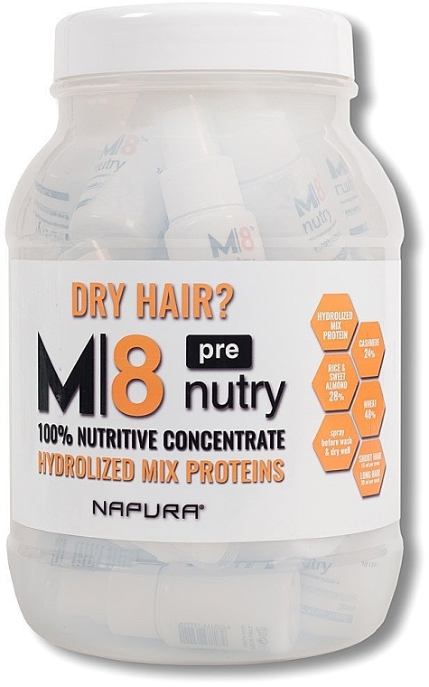 Спрей "Живлення і зволоження – протеїни кашеміру" для сухого волосся - Napura M8 Nutry Pre — фото N1