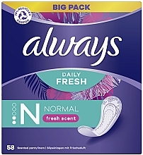 Гігієнічні прокладки, 58 шт. - Always Dailies Fresh & Protect Normal Deo — фото N1