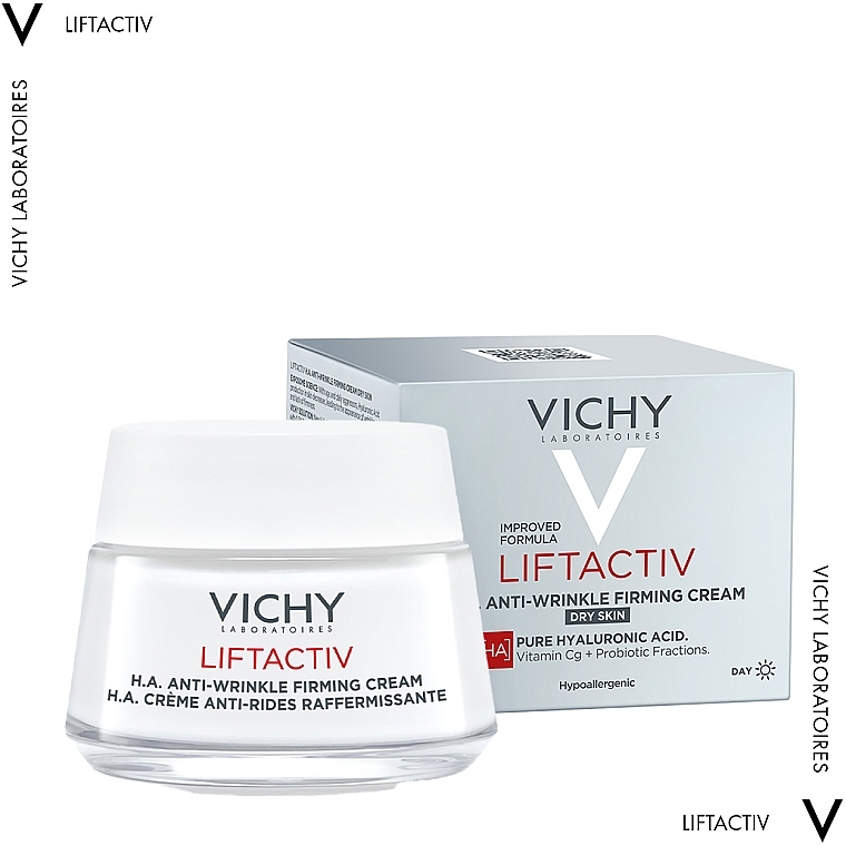 Розгладжувальний крем з гіалуроновою кислотою для корекції зморщок, для сухої шкіри обличчя - Vichy Liftactiv  — фото N2