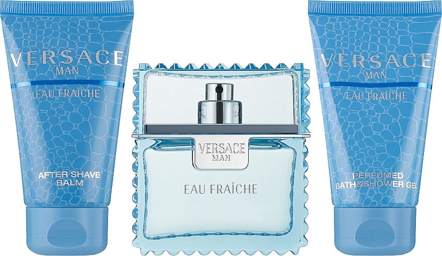 Versace Man Eau Fraiche - Набор (edt/50ml + sh/gel/50ml + af/sh/balm/50ml) — фото N1