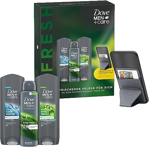 Набор - Dove Men+Care Refresh Set (sh/gel/250ml + sh/gel/250ml + deo/spr/150ml + acces) — фото N1