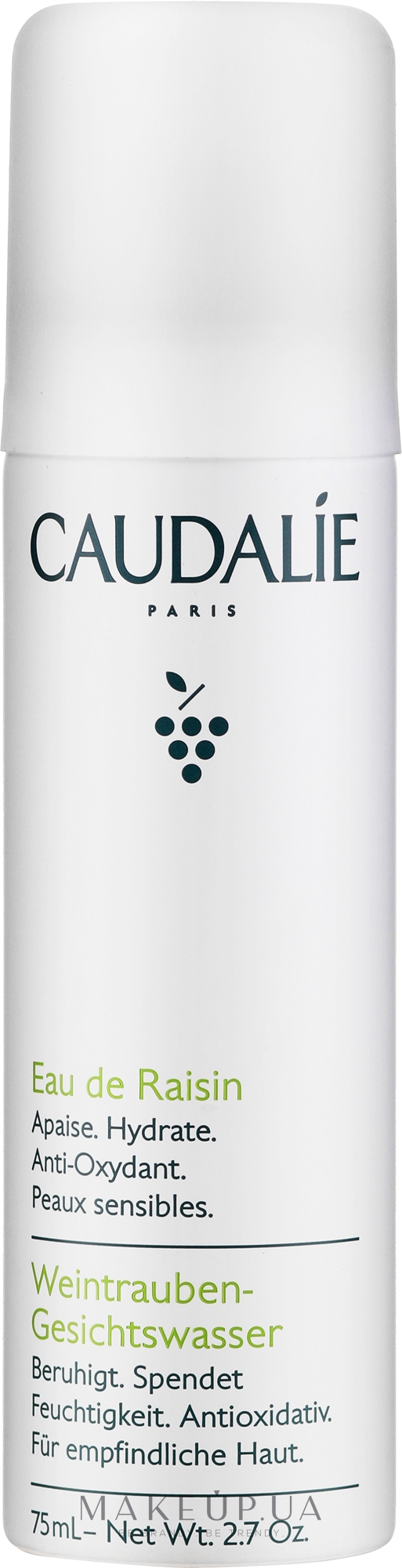 Увлажняющая виноградная вода - Caudalie Cleansing & Toning Grape Water Sensitive Skin — фото 75ml