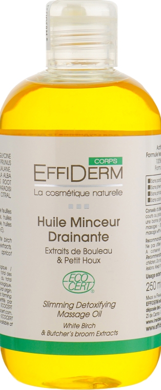 Масло массажное для похудения и дренажа органическое - EffiDerm Corps Huile Minceur Drainante BIO — фото N1