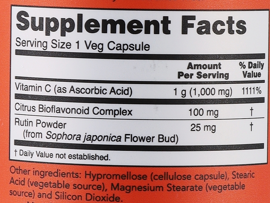 Желатинові капсули "Вітамін С" - Now Foods Vitamin C 1000 — фото N3