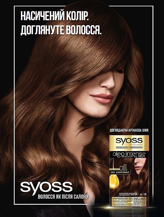 УЦІНКА Стійка фарба для волосся без аміаку з олією-активатором - Syoss Oleo Intense * — фото N11